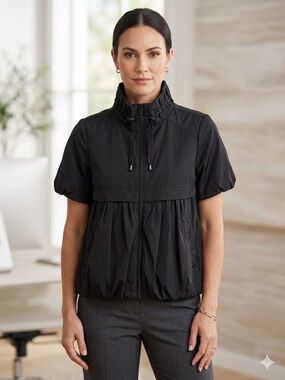 Bossini Black Short Sleeve Peplum Bubble Jacket